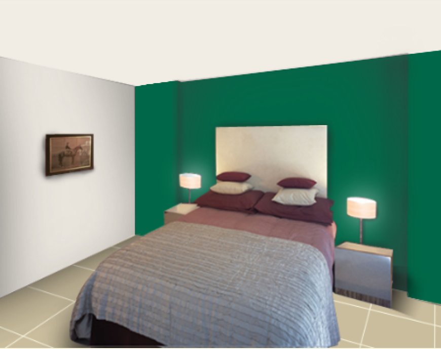 Two Colour Combination For Bedroom Walls - 57 - Dark green and white
