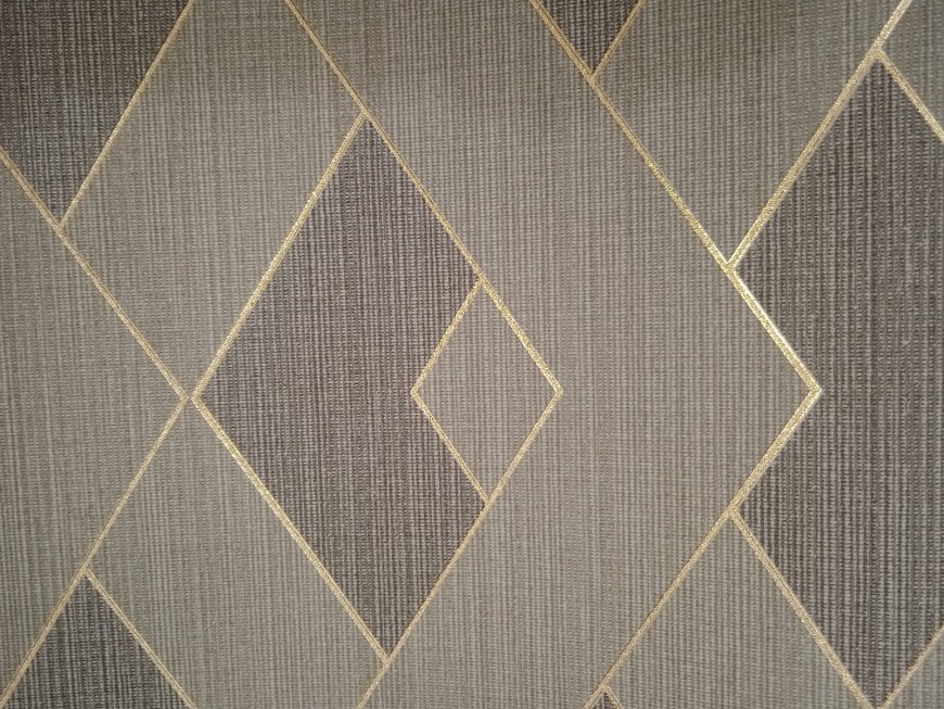 Wallpaper Designs For Wall - Silver Brown Shades With Golden Outline