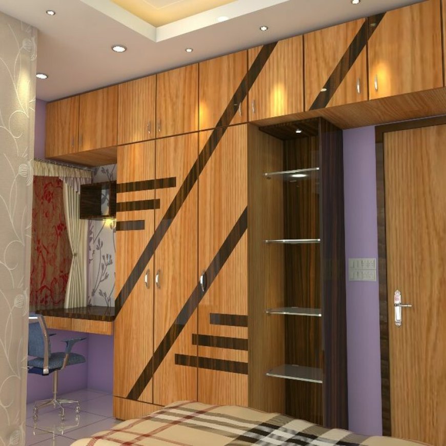 Best Wardrobe Design With Dark Brown & Wooden Finish Laminate