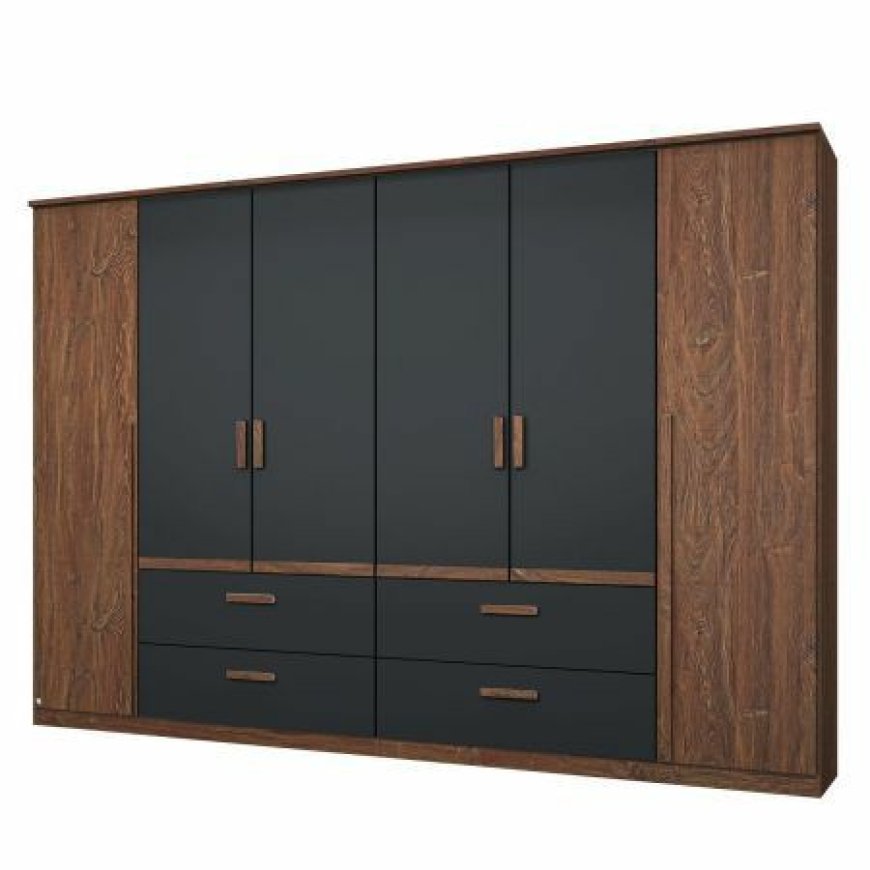 Best Wardrobe Design With Dark Brown Wooden & Matt Finish