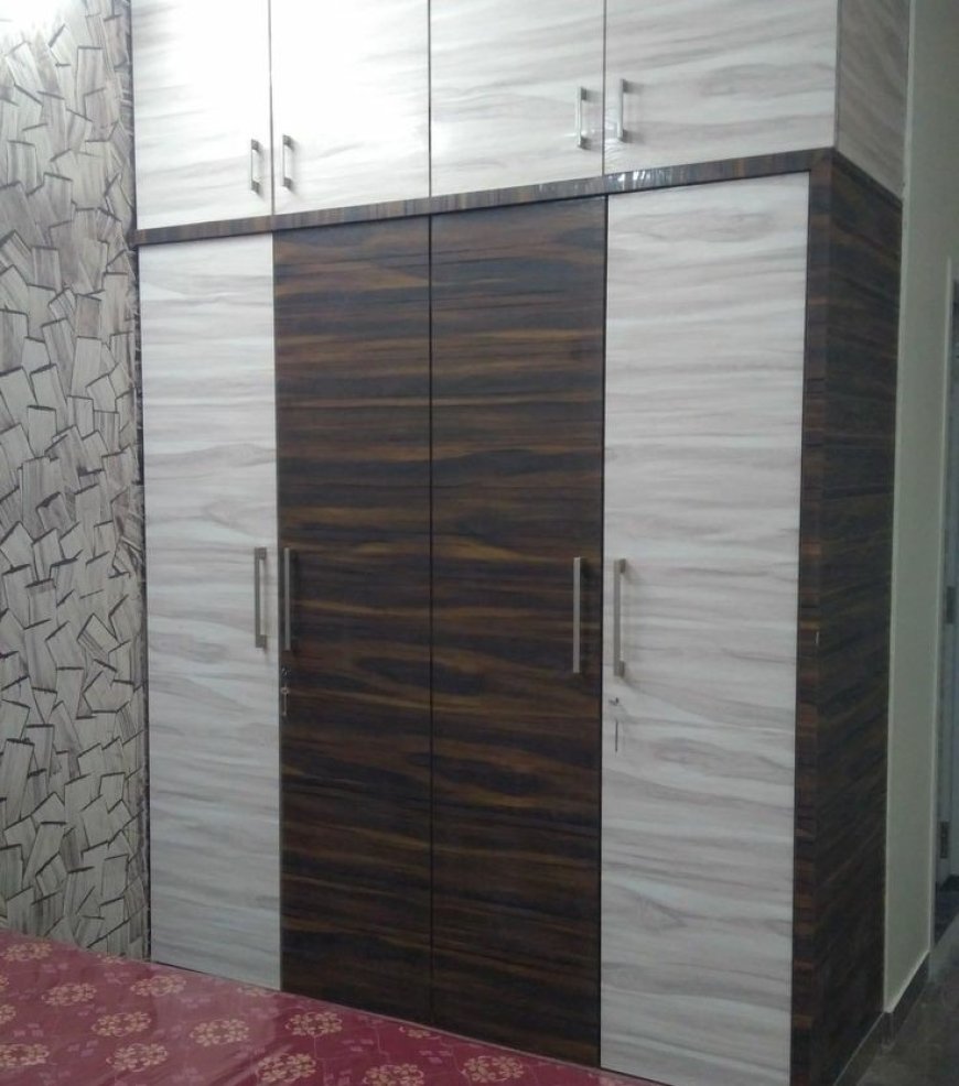 Best Wardrobe Design With Brown & White Laminate