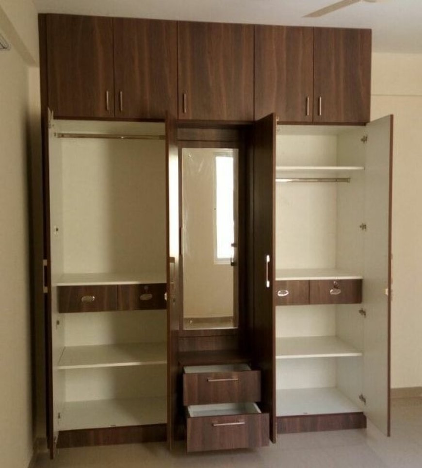 Best Wardrobe Design With Dark Brown Wooden Finish