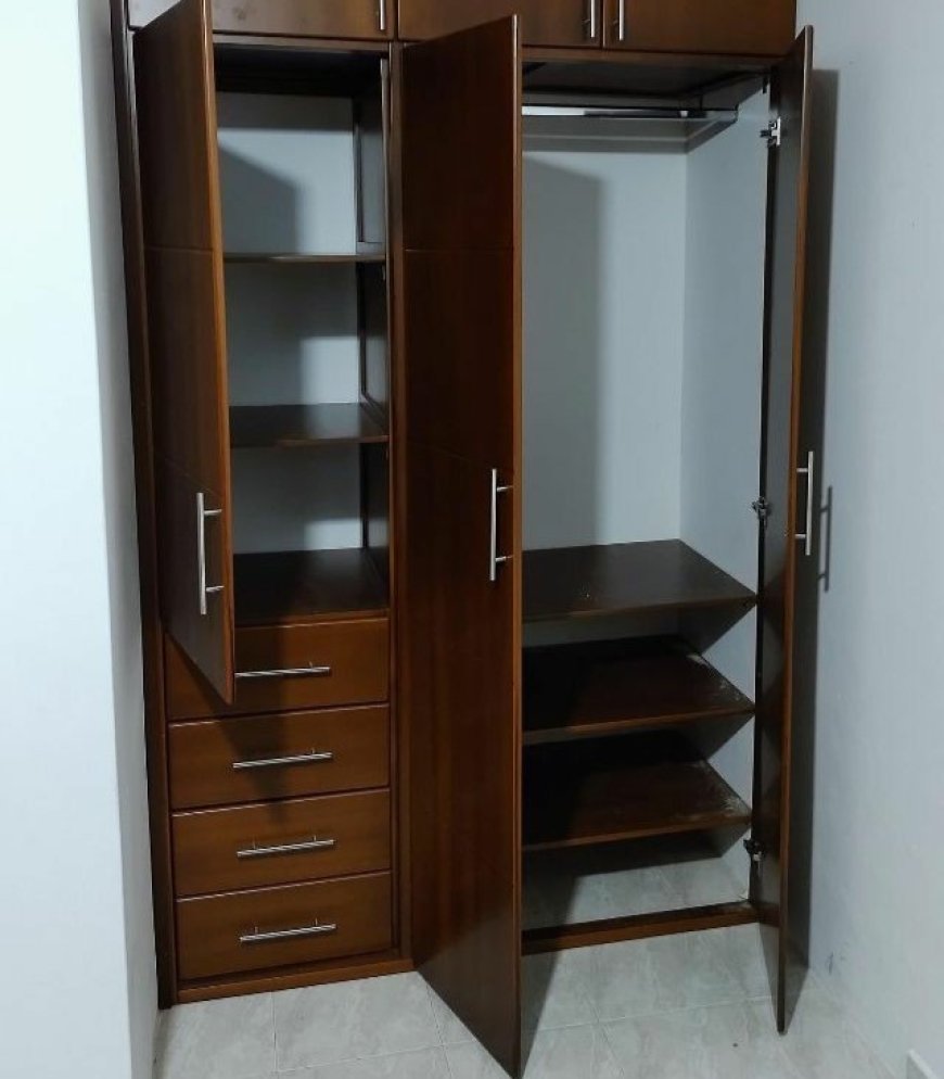 Best Wardrobe Design With Brown Finish Laminate