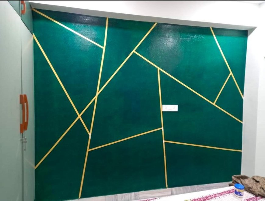 Wall Decoration Ideas - Dark Green With Yellow Design