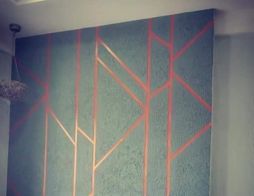 Wall Decoration Ideas- Grey With Red Strip Design