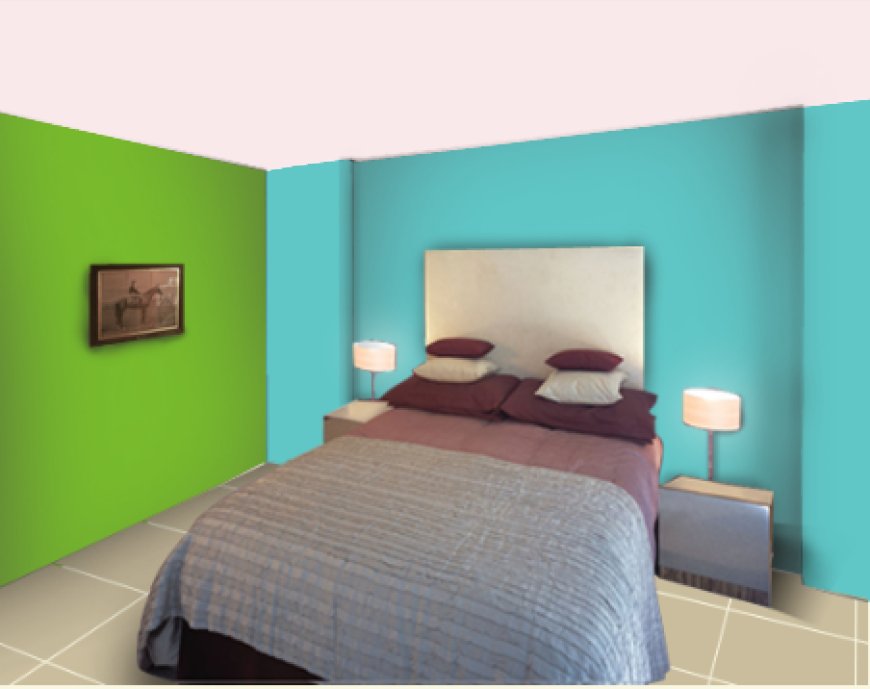 Green Two Colour Combination For Bedroom Walls And Living Room