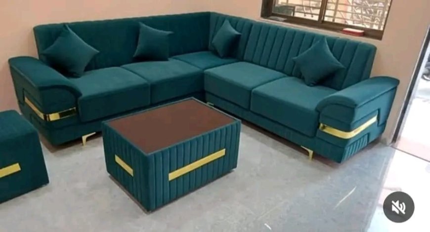 Deep Green Colour Leather Sofa