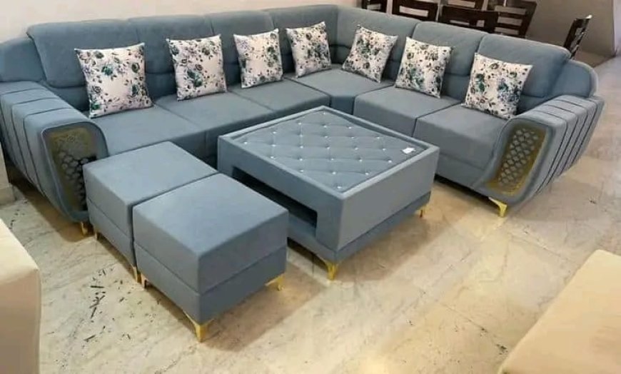 Soft Grey Colour Leather Sofa
