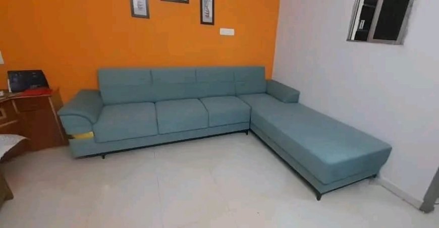 Blue Colour Leather Sofa