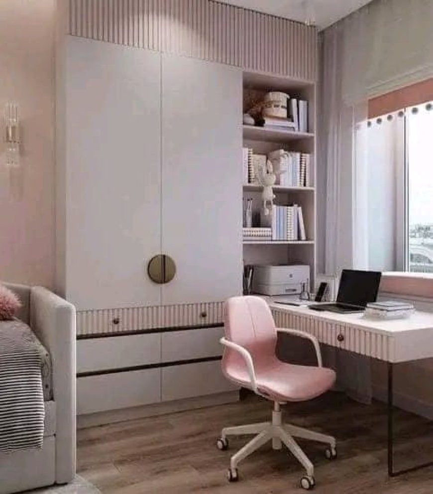 Pink and White Study Table