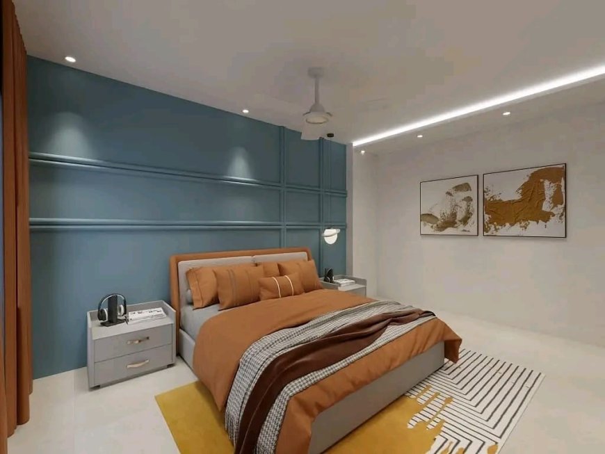 Orange  Colour Bedroom Design