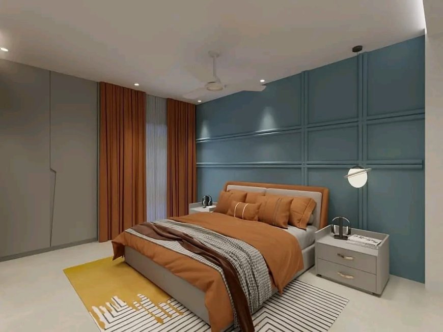 Orange  Colour Bedroom Design