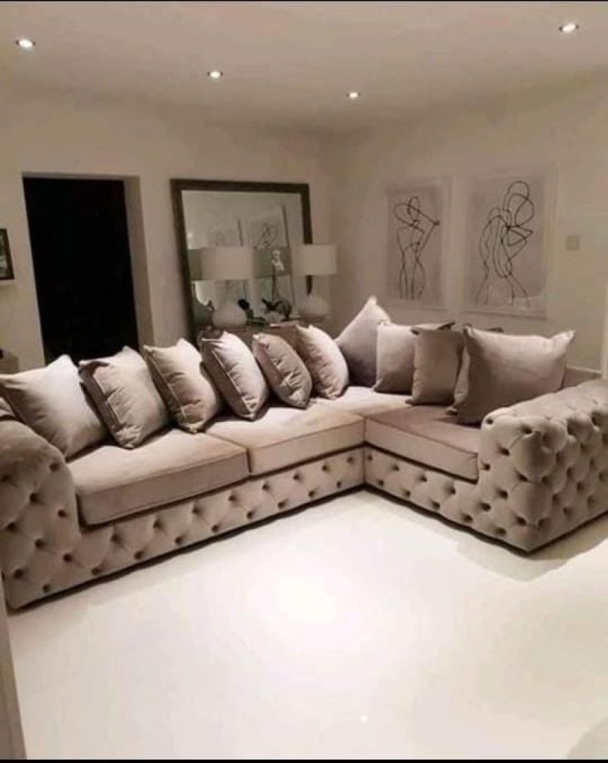 White and Cream Colour Leather Sofa